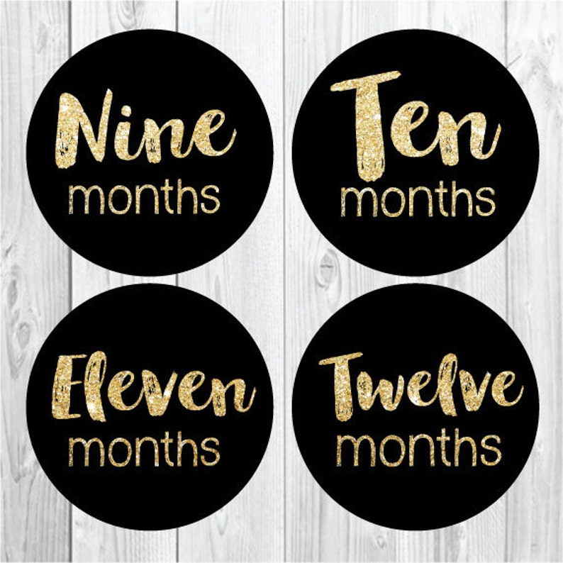 Gold Glitter Month Stickers Girls Baby Milestone Stickers - Etsy