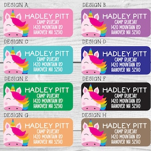 Camp Address Labels | Personalized Address Labels for Camp | Unicorn Theme | Return Address Stickers | Mailing Labels | Kids Address Labels