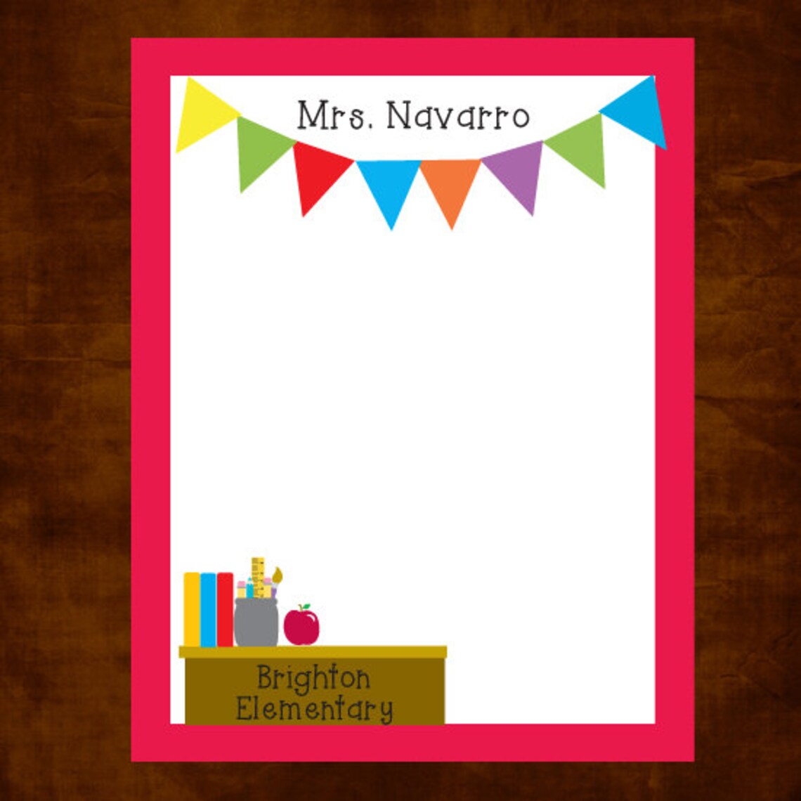 Personalized Teacher Notepad Teacher Appreciation Gift Etsy