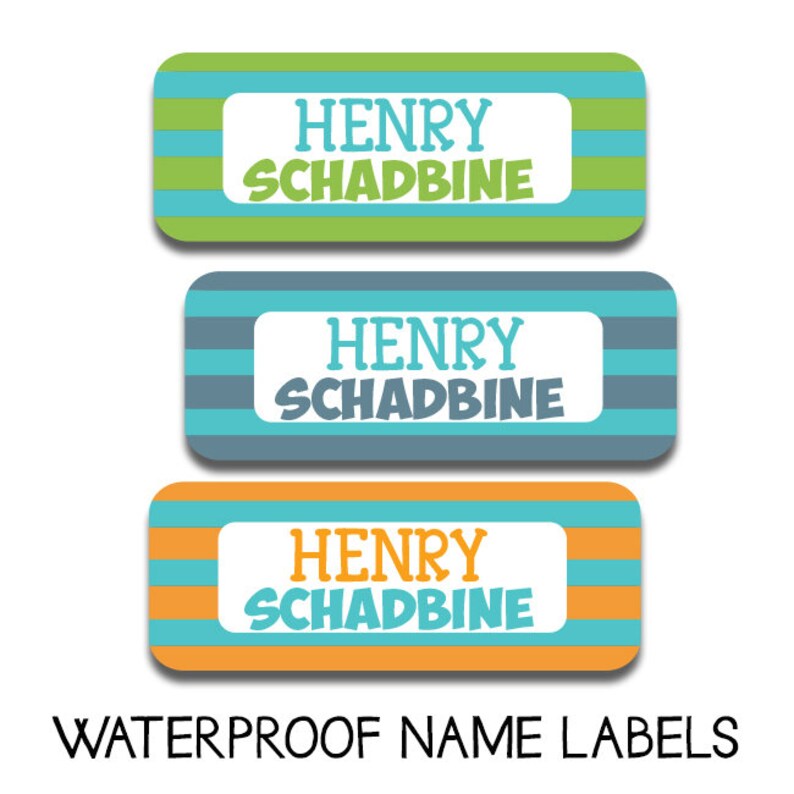 Name Labels Personalized Waterproof Stickers for Boys Etsy