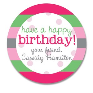 Birthday Stickers for Girls, Personalized Gift Sticker Birthday, Birthday Present Label, Party Favor Tag, Birthday Favor Stickers, Kids Bday