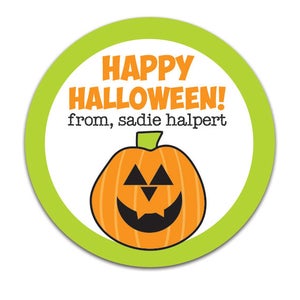 Personalized Halloween Stickers, Halloween Favor Stickers, Trick or Treat Labels, Pumpkin Stickers, Halloween Tags for Trunk or Treat