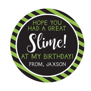 Slime Birthday Stickers, Boy Slime Stickers, Neon Slime, Birthday Gift Stickers. Party Favor Stickers, Party Time Slime