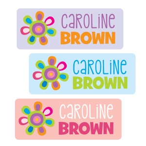 Daycare Labels,  Dishwasher Safe Labels, 30 Personalized Name Labels for Daycare, School Supply Labels, Baby Bottle Labels, Flower Design