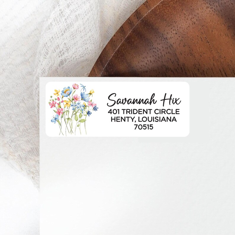 Small Address Labels Personalized Custom Address Label | Floral Personalized Return Mailing Labels ...