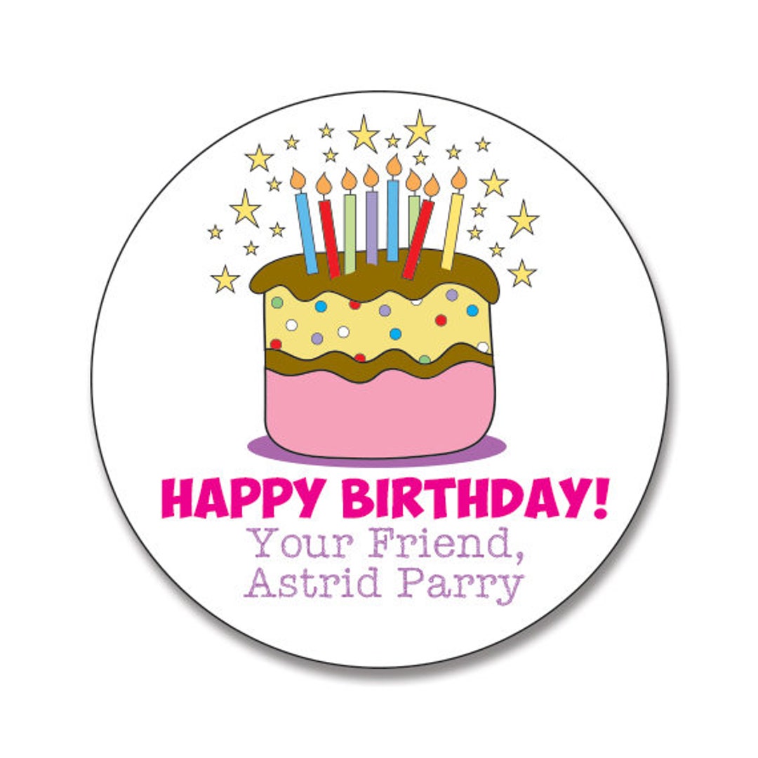 Birthday Gift Stickers for Party Favors, Round Gift Labels for Birthday