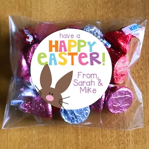 Easter Stickers, Personalized Easter Gift Tag Labels, Easter Goody Bags and Favors, Easter Bunny Design