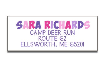 Girls Personalized Camp Address Labels, Return Labels for Camp, Camp Stationery, Kids Camp Stationery, Personalized Labels