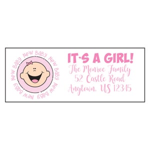 Baby Announcement Address Labels, Personalized Address Labels, New Baby Address Labels, Custom Baby Girl address, Return Labels Baby Girl