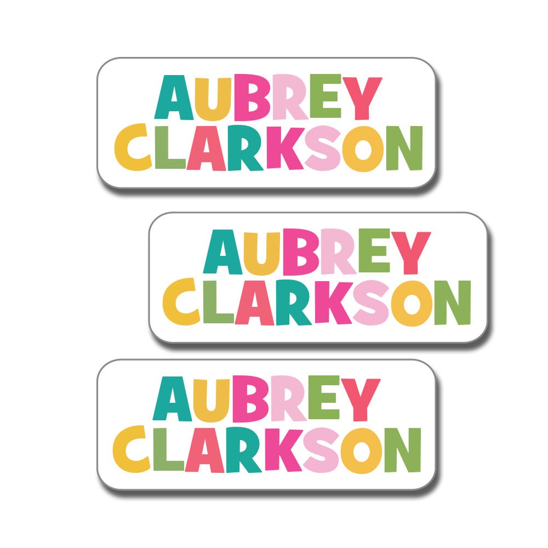 30 Waterproof Name Labels for Girls, School, Daycare and Camp Labels