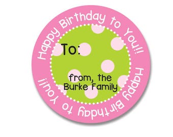 Happy Birthday Stickers, Personalized Gift Stickers, Stickers for Birthday, Birthday Favor Stickers, Preppy Stickers, Kid Gift Sticker