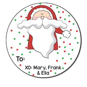Adesivos de Papai Noel, adesivos redondos para presentes, etiquetas para presentes de feriado, etiquetas de Natal, adesivos de Papai Noel