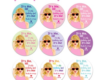 Taylor Birthday Party Gift Stickers for Favors, Personalized In my Birthday Era, Swifty Birthday Tags Labels,  I'm the Birthday Girl it's me