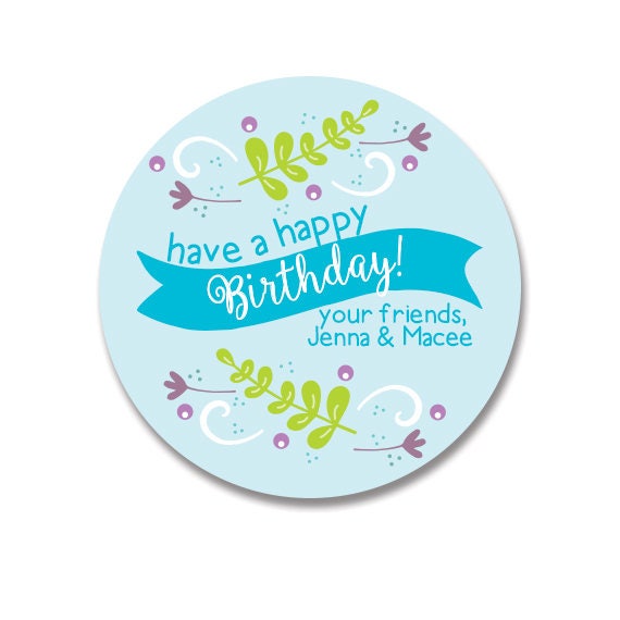 Gift Tag - Happy Birthday Swirls Gift Tag - Happy Birthday Swirls