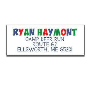 Camp Address Labels, Custom Camp Stickers, Personalized Boy Address Labels, Camp Stationery