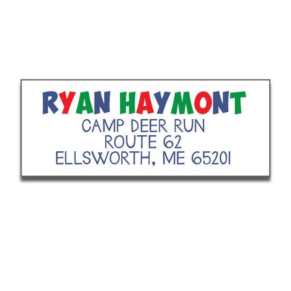 Camp Address Labels, Custom Camp Stickers, Personalized Boy Address Labels, Camp Stationery