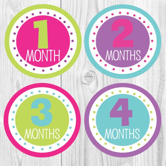 baby month stickers girl