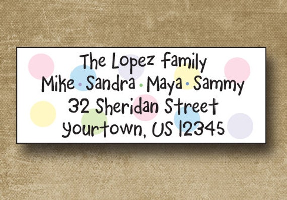 Personalized family address labels