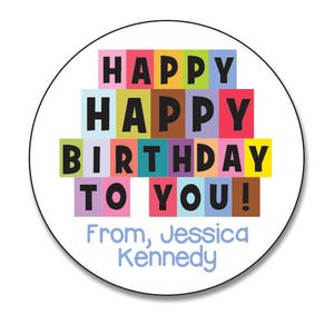 Birthday Gift Stickers, Happy Birthday To You, Girl Personalized Birthday Labels