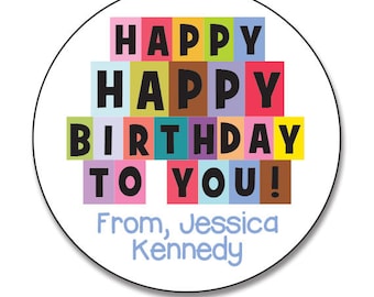 Birthday Gift Stickers, Happy Birthday To You, Girl Personalized Birthday Labels