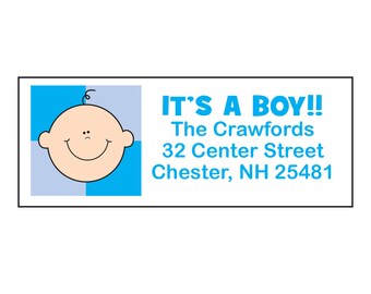 Baby Announcement Address Labels, Personalized Address Labels, New Baby Address Labels, Custom Baby Boy address, Return Labels Baby Boy