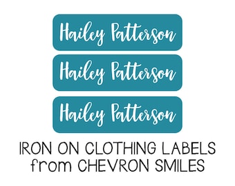65 Iron on Labels for Clothes, Girls clothing Tag Labels, Personalized Name Labels, Daycare, Camp School