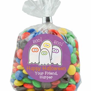 Ghost Halloween Stickers Personalized Candy Halloween Stickers Pumpkin Trick or Treat Stickers Treat Bag Stickers Trunk or Treat