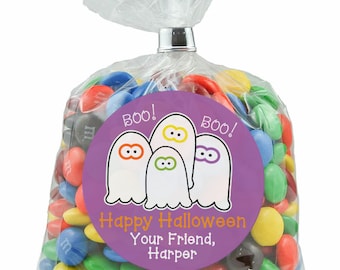 Ghost Halloween Stickers Dulces personalizados Pegatinas de Halloween Calabaza Truco o Trato Pegatinas Tratar Bolsa Stickers Tronco o Golosina