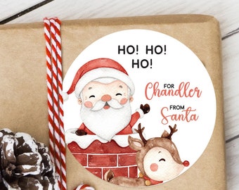 Merry Christmas Gift Stickers, Santa Claus Kids Stickers, From Santa Gift Stickers, Personalized Childrens Santa Tags, Christmas Gift