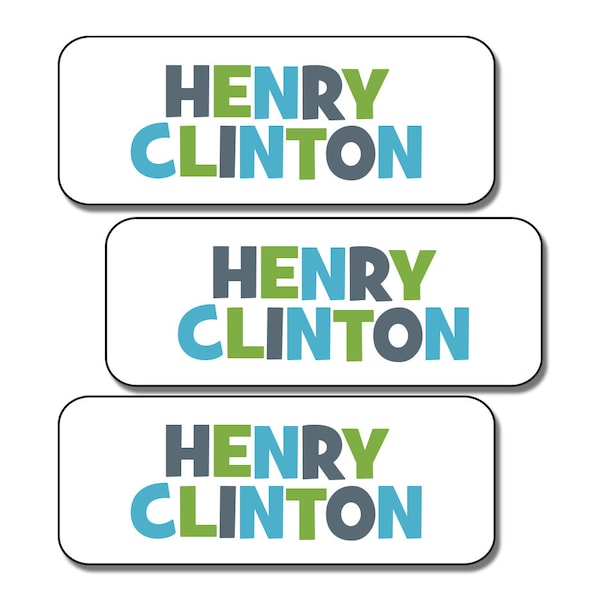 Name Labels for Kids School, Camp and Daycare.  30 Personalized Dishwasher Safe Waterproof Stickers
