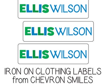 Iron On Labels for Clothes Kids |Boys Fabric Name Labels | Camp and Daycare Labels | Washing Machine  Laundry Safe