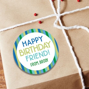 Custom Birthday Stickers,  Happy birthday Labels, Personalized Birthday Gift Stickers for Presents, Birthday Favor Stickers, Boy Birthday