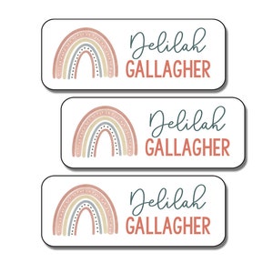 Rainbow Name Labels for School & Daycare | Waterproof School Supply Stickers