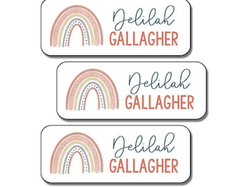 Regenboognaamlabels voor school en kinderopvang | Waterdichte schoolbenodigdhedenstickers