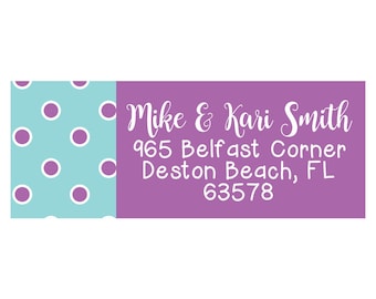 30 Custom Address Labels for all Mailing Needs, Personalized Return Address Stickers, Trendy Polka Dot Monogram Address Labels