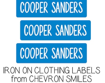 Camp Clothing Labels, Iron On Fabric Stickers, Boy Daycare Labels, Name Label for clothing tags