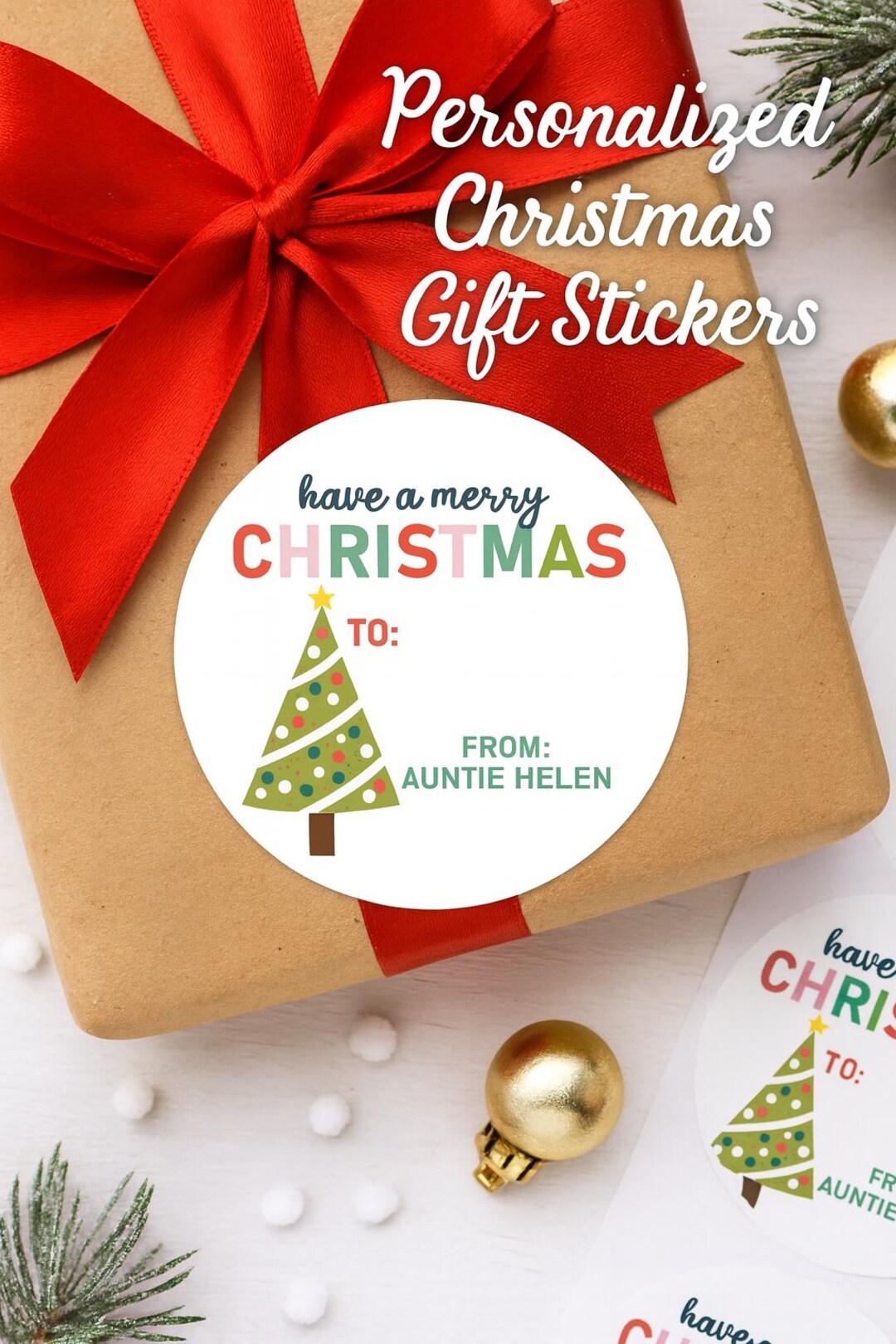 Custom Gift Sticker Personalized Christmas Gift Stickers – Custom to From Holiday Labels ...