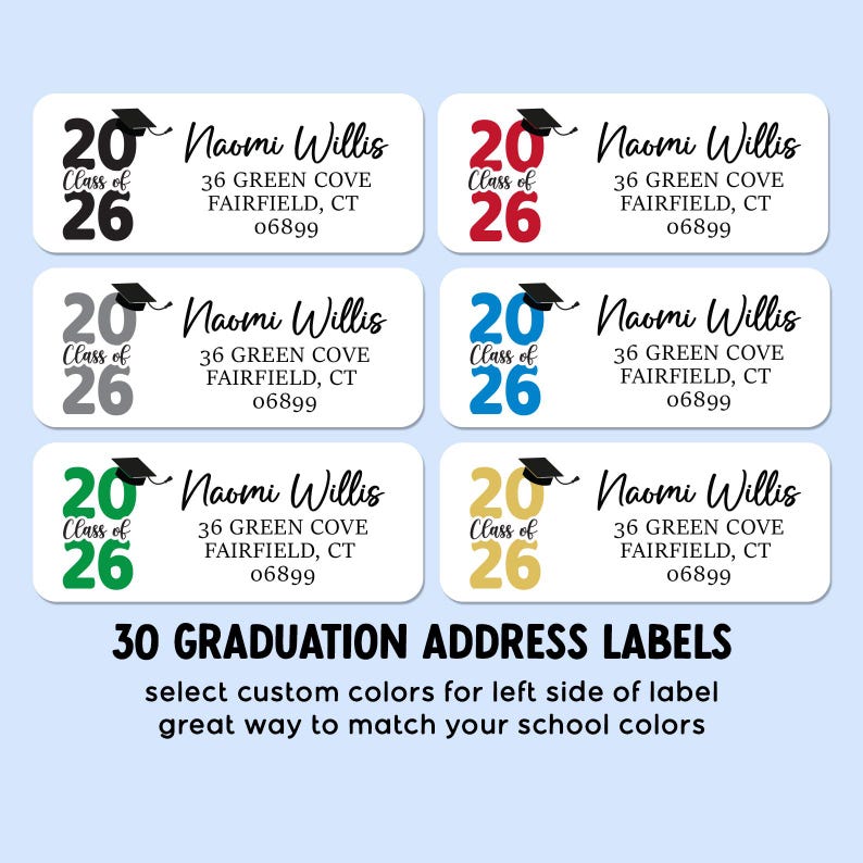 Graduation Musicaddress Labels Graduation Address Labels | Graduate Announcement Return Mailing ...