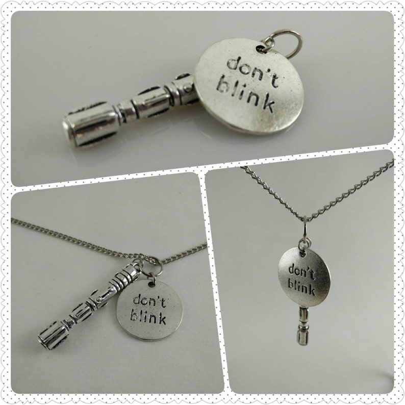 Don't Blink / Sonic Screwdriver Necklace Charm Bundle image 1