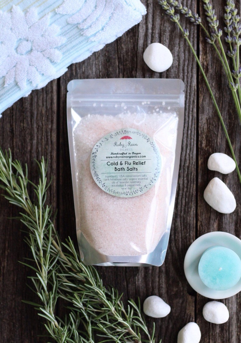 ORGANIC Therapeutic Cold & Flu Bath Salts Eucalyptus Etsy