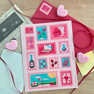 Love Stamps Sticker Sheet