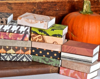 Fall and Halloween - Covered Matchboxes - Set of 8 - Party Table - Trick or Treat - Fire Pit - Cabin