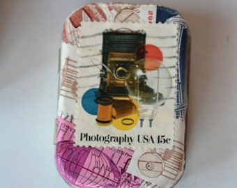 Photography Altered Mint Tin - Tiny UpCycled Candy Tin - Kentucky Stamps - Organization Tool - Note Case - Mint Tin