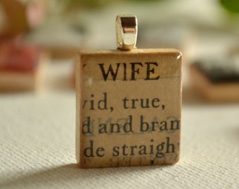 WIFE - Scrabble Tile Pendant - Anniversary Gift - Wedding Gift