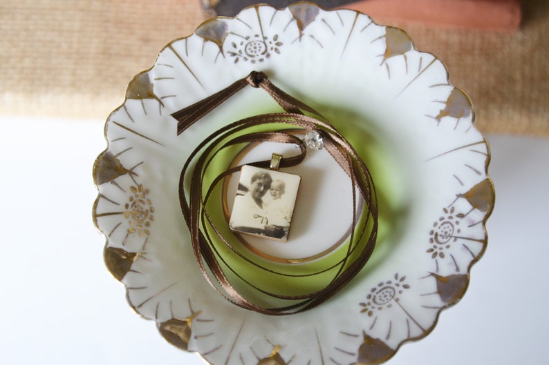 Lovely Junk Necklace Vintage Jewelry and Scrabble Photo Pendant Marvelous Mothers