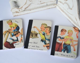 Best Brothers - Mini Notebook Set of 3 - Teacher Gift - Altered Notebooks - Embellished Notebooks - Vintage Paper