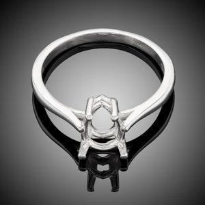 Premium Sterling Silber, 7x5 bis 20 x 15 mm Kathedrale Birnen Ringfassung. 4-Zackenform, sauerstofffrei gegossen. Poliert, bereit zum Aufnehmen des Edelsteins