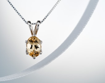 Imperial Topaz Pendant Necklace: Sterling Silver, Ouro Preto Brazil