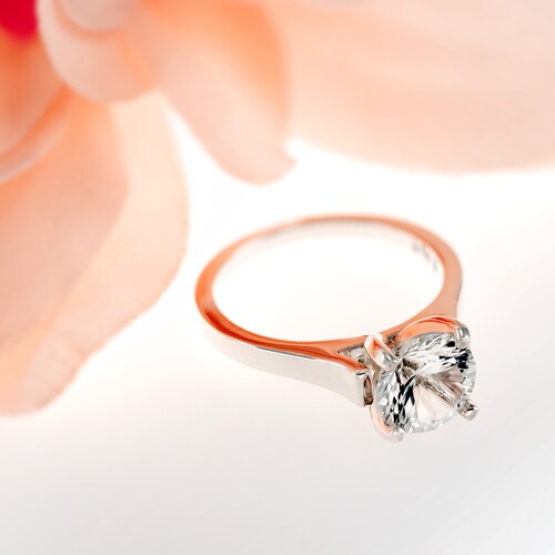 Genuine White Topaz Cathedral Ring! 8mm, round, concave, shops exceptional clarity. Earth mined gemstone in premium silver. Superb sparkle!