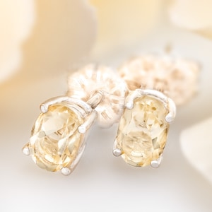 Ouro Preto / Oval Precious Topaz Collection Earrings. Imperial Topaz from Brazil. Order single or pair. Sterling Silver, multiple backs.